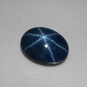 1.85 ct Blue Star Sapphire Stone, Natural Star Sapphire in Oval Cabochon Shape for Sale
