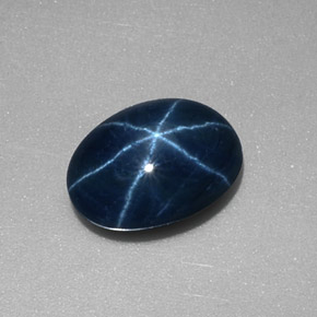 Star Sapphire Gemstone in 8 x 6 mm (calibrated) Size for Sale, Star Sapphire Stone in Blue Color