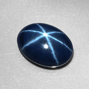 2.57 ct Blue Star Sapphire Gemstone, Star Sapphire Gem in Oval Cabochon Shape for Sale.