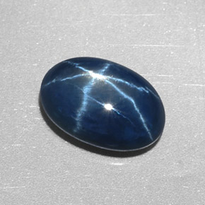 2.55 ct Blue Star Sapphire Stone, Natural Star Sapphire in Oval Cabochon Shape for Sale