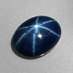 2.27 ct Blue Star Sapphire Stone, Natural Star Sapphire in Oval Cabochon Shape for Sale