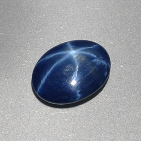 1.48 ct Blue Star Sapphire Stone, Natural Star Sapphire in Oval Cabochon Shape for Sale