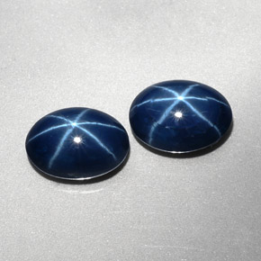 4.75 ct Blue Star Sapphire Gemstone, Star Sapphire Gem in Oval Cabochon Shape for Sale.