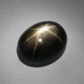 9.85 ct Black Star Sapphire Stone, Natural Star Sapphire in Oval Cabochon Shape for Sale