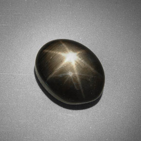 5.63 ct Black Star Sapphire Stone, Natural Star Sapphire in Oval Cabochon Shape for Sale