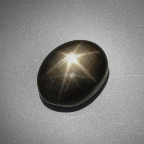 Star Sapphire Gemstone in 11 x 9 mm (calibrated) Size for Sale, Star Sapphire Stone in Black Color