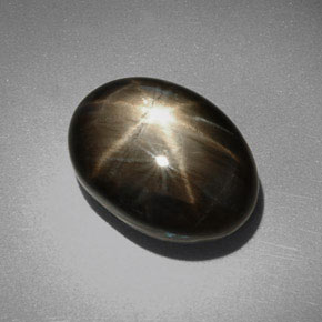 9.00 ct Black Star Sapphire Gemstone, Star Sapphire Gem in Oval Cabochon Shape for Sale.