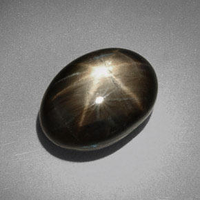 9.00 ct Black Star Sapphire Stone, Natural Star Sapphire in Oval Cabochon Shape for Sale