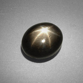 6.38 ct Black Star Sapphire Stone, Natural Star Sapphire in Oval Cabochon Shape for Sale