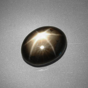5.08 ct Black Star Sapphire Gemstone, Star Sapphire Gem in Oval Cabochon Shape for Sale.