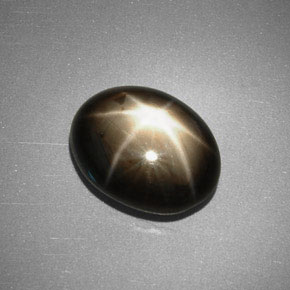 5.08 ct Black Star Sapphire Stone, Natural Star Sapphire in Oval Cabochon Shape for Sale