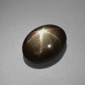 Star Sapphire Gemstone in 11.3 x 8.6 mm Size for Sale, Star Sapphire Stone in Black Color