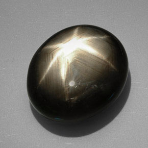39.38 ct Black Star Sapphire Gemstone, Star Sapphire Gem in Oval Cabochon Shape for Sale.
