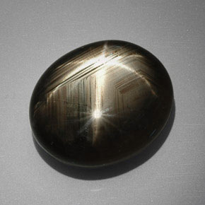 Star Sapphire Gemstone in 19.4 x 16.4 mm Size for Sale, Star Sapphire Stone in Black Color