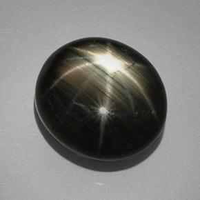 32.25 ct Black Star Sapphire Stone, Natural Star Sapphire in Oval Cabochon Shape for Sale