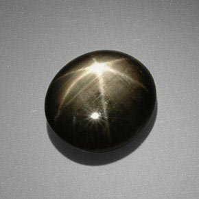 9.85 ct Black Star Sapphire Gemstone, Star Sapphire Gem in Oval Cabochon Shape for Sale.