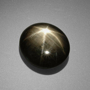 9.85 ct Black Star Sapphire Stone, Natural Star Sapphire in Oval Cabochon Shape for Sale