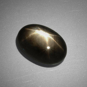 7.83 ct Black Star Sapphire Stone, Natural Star Sapphire in Oval Cabochon Shape for Sale