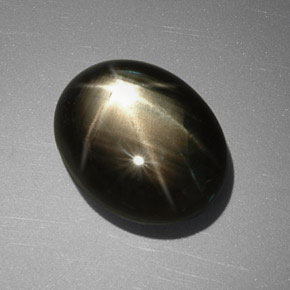 11.40 ct Black Star Sapphire Gemstone, Star Sapphire Gem in Oval Cabochon Shape for Sale.