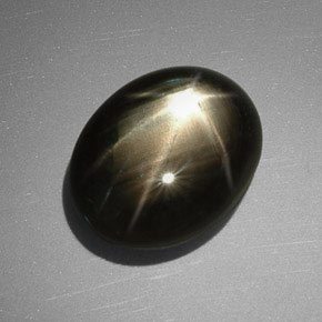 11.40 ct Black Star Sapphire Stone, Natural Star Sapphire in Oval Cabochon Shape for Sale
