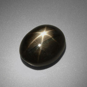 9.92 ct Black Star Sapphire Stone, Natural Star Sapphire in Oval Cabochon Shape for Sale