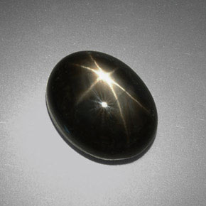 9.38 ct Black Star Sapphire Stone, Natural Star Sapphire in Oval Cabochon Shape for Sale