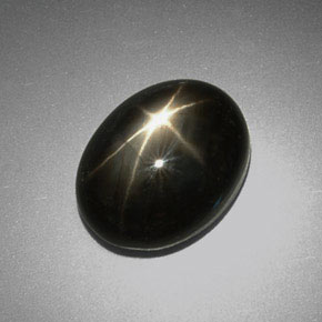 Star Sapphire Gemstone in 13.5 x 10.6 mm Size for Sale, Star Sapphire Stone in Black Color