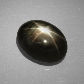 9.24 ct Black Star Sapphire Stone, Natural Star Sapphire in Oval Cabochon Shape for Sale