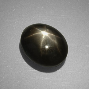 5.63 ct Black Star Sapphire Stone, Natural Star Sapphire in Oval Cabochon Shape for Sale