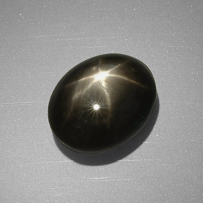 Star Sapphire Gemstone in 10.4 x 8.5 mm Size for Sale, Star Sapphire Stone in Black Color