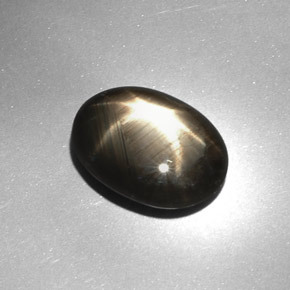 Star Sapphire Gemstone in 14 x 10 mm (calibrated) Size for Sale, Star Sapphire Stone in Black Color
