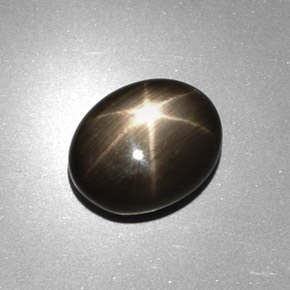 6.17 ct Black Star Sapphire Stone, Natural Star Sapphire in Oval Cabochon Shape for Sale