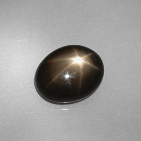 4.38 ct Black Star Sapphire Stone, Natural Star Sapphire in Oval Cabochon Shape for Sale