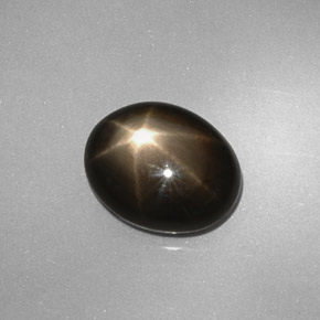 Star Sapphire Gemstone in 10.8 x 8.6 mm Size for Sale, Star Sapphire Stone in Black Color