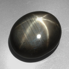 27.29 ct Black Star Sapphire Stone, Natural Star Sapphire in Oval Cabochon Shape for Sale
