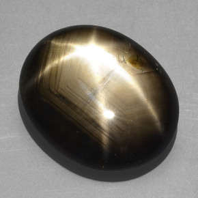 20.32 ct Black Star Sapphire Stone, Natural Star Sapphire in Oval Cabochon Shape for Sale