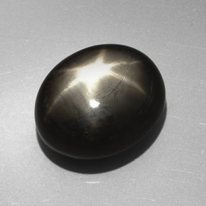 Star Sapphire Gemstone in 17.9 x 14.7 mm Size for Sale, Star Sapphire Stone in Black Color