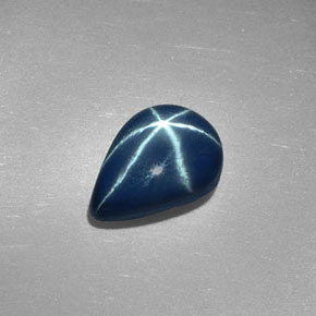 2.88 ct Blue Star Sapphire Stone, Natural Star Sapphire in Pear Cabochon Shape for Sale