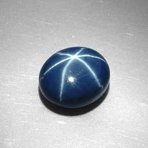 6.78 ct Blue Star Sapphire Stone, Natural Star Sapphire in Oval Cabochon Shape for Sale