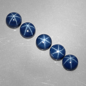 5.09 ct Blue Star Sapphire Stone, Natural Star Sapphire in Round Cabochon Shape for Sale