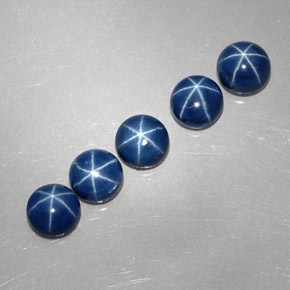 Star Sapphire Gemstone in 5 mm (calibrated) Size for Sale, Star Sapphire Stone in Blue Color