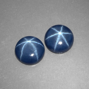 1.97 ct Blue Star Sapphire Gemstone, Star Sapphire Gem in Round Cabochon Shape for Sale.