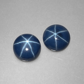 2.46 ct Blue Star Sapphire Stone, Natural Star Sapphire in Round Cabochon Shape for Sale