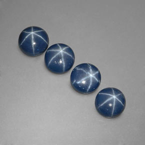4.07 ct Blue Star Sapphire Stone, Natural Star Sapphire in Round Cabochon Shape for Sale