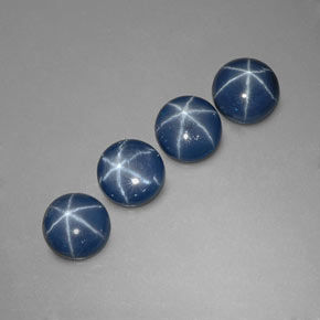 Star Sapphire Gemstone in 6 mm (calibrated) Size for Sale, Star Sapphire Stone in Blue Color