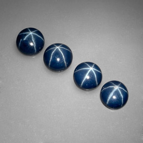 4.22 ct Blue Star Sapphire Stone, Natural Star Sapphire in Round Cabochon Shape for Sale