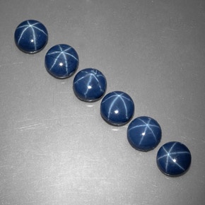 5.49 ct Blue Star Sapphire Stone, Natural Star Sapphire in Round Cabochon Shape for Sale