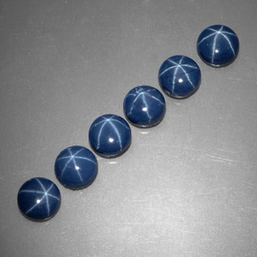 Star Sapphire Gemstone in 5 mm (calibrated) Size for Sale, Star Sapphire Stone in Blue Color