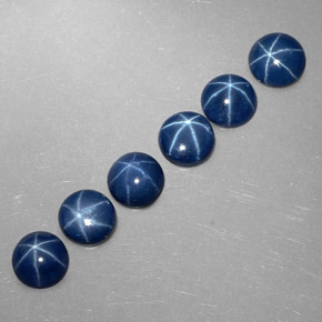 Star Sapphire Gemstone in 5 mm (calibrated) Size for Sale, Star Sapphire Stone in Blue Color