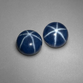 2.37 ct Blue Star Sapphire Stone, Natural Star Sapphire in Round Cabochon Shape for Sale